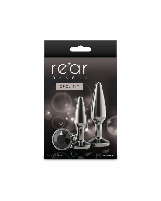 Набір анальних пробок NS Novelties Rear Assets - Tapered Trainer Kit - Gunmetal - Black