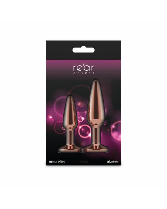 Набір анальних пробок NS Novelties Rear Assets - Tapered Trainer Kit - Rose Gold - Pink Набір анальних пробок NS Novelties Rear Assets - Tapered Trainer Kit - Rose Gold - Pink