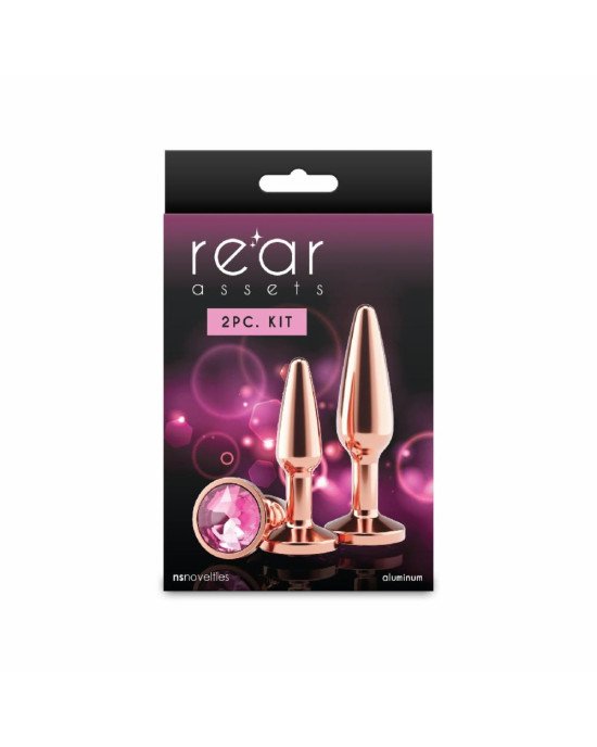 Набір анальних пробок NS Novelties Rear Assets - Tapered Trainer Kit - Rose Gold - Pink Набір анальних пробок NS Novelties Rear Assets - Tapered Trainer Kit - Rose Gold - Pink