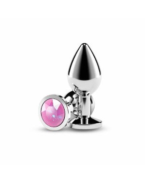 Анальна пробка NS Novelties Rear Assets - Silver - Medium - Pink Gem