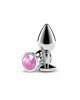 Анальна пробка NS Novelties Rear Assets - Silver - Medium - Pink Gem Анальна пробка NS Novelties Rear Assets - Silver - Medium - Pink Gem