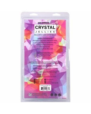 Фалоімітатор Doc Johnson Crystal Jellies - 8 Inch Realistic Cock with Balls- Teal Фалоімітатор Doc Johnson Crystal Jellies - 8 Inch Realistic Cock with Balls- Teal