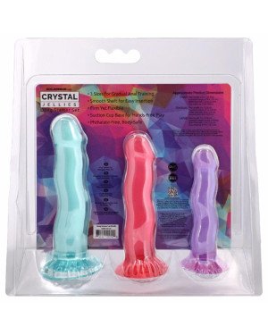 Набір фалоімітаторів Doc Johnson Crystal Jellies - Dong Starter Set - Purple, Pink, Green Набір фалоімітаторів Doc Johnson Crystal Jellies - Dong Starter Set - Purple, Pink, Green
