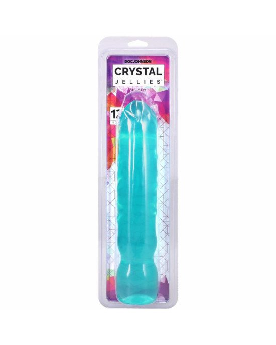Фалоімітатор Doc Johnson Crystal Jellies - 12 Inch Big Boy - Teal Фалоімітатор Doc Johnson Crystal Jellies - 12 Inch Big Boy - Teal