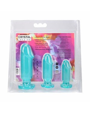 Набір анальних пробок Doc Johnson Crystal Jellies - Anal Starter Kit- Teal Набір анальних пробок Doc Johnson Crystal Jellies - Anal Starter Kit- Teal
