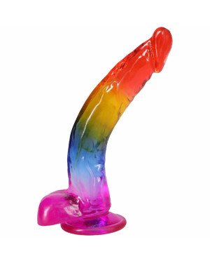 Фалоімітатор Doc Johnson Crystal Jellies - 9.5 Inch Dildo - Rainbow