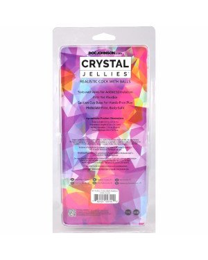 Фалоімітатор Doc Johnson Crystal Jellies - Realistic cock with balls 8.5 Inch - Rainbow