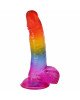 Фалоімітатор Doc Johnson Crystal Jellies - Realistic cock with balls 8.5 Inch - Rainbow