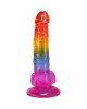 Фалоімітатор Doc Johnson Crystal Jellies - Realistic cock with balls 8.5 Inch - Rainbow