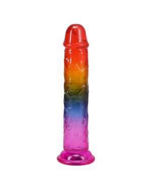 Дилдо Doc Johnson Crystal Jellies - 7.5 Inch Dong - Rainbow