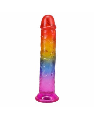 Дилдо Doc Johnson Crystal Jellies - 7 Inch Сlassic Dong - Rainbow