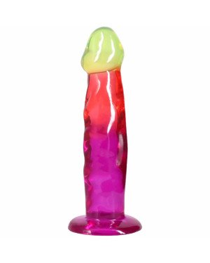 Дилдо Doc Johnson Crystal Jellies - 7.5 Inch Classic Dong - Rainbow