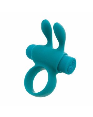Ерекційне віброкільце S Pleasures Premium Rabbit Ring бірюзове, зі знімною віброкулею та вушками