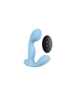 Вібромасажер простати S Pleasures Premium FUZZY, бірюзовий, з рельєфом, 10 режимів вібрації
