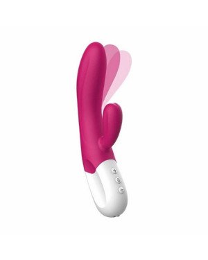 Вібратор-кролик Liebe Bend It Plus Rechargeable Cerise, гнучкий, 2 мотори, 10 режимів