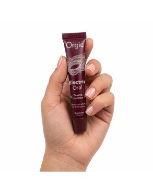 Віброблиск для губ Orgie Electric Oral Lips Gloss Strawberry 10 мл, з ефектом поколювання