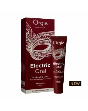 Віброблиск для губ Orgie Electric Oral Lips Gloss Strawberry 10 мл, з ефектом поколювання