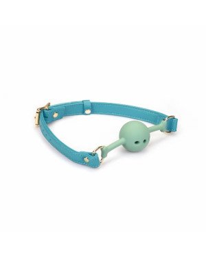 Кляп Liebe Seele Blue Lamb Leather Ball Gag with Velvet Lining