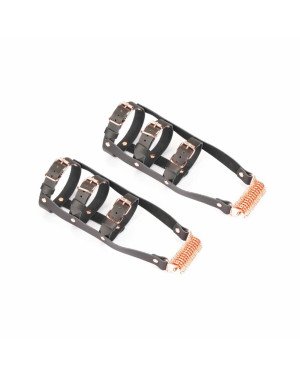 Шкіряна портупея для гомілкостопу зі шпорамиLiebe Seele Leather High Heel Ankle Harness Rose Gold