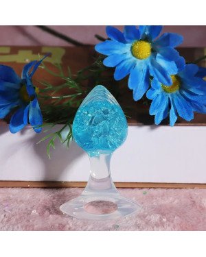 Анальна пробка Liebe Seele Heart-shaped Crystal Anal Plug - Blue Small