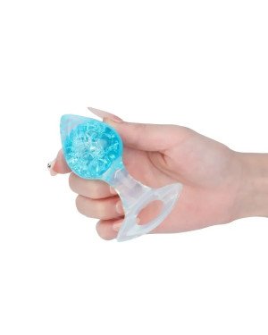Анальна пробка Liebe Seele Heart-shaped Crystal Anal Plug - Blue Medium