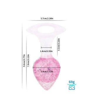 Анальна пробка Liebe Seele Heart-shaped Crystal Anal Plug - Pink Medium