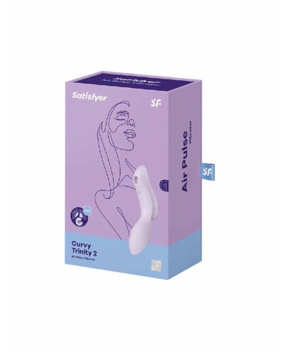 Вакуумний стимулятор з вібрацією Satisfyer Curvy Trinity 2 Violet Вакуумний стимулятор з вібрацією Satisfyer Curvy Trinity 2 Violet