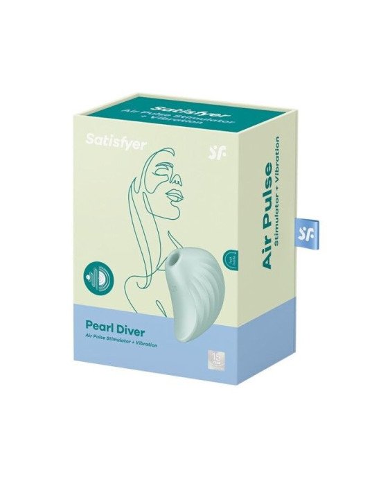 Вакуумний кліторальний стимулятор із вібрацією Satisfyer Pearl Diver Mint Вакуумний кліторальний стимулятор із вібрацією Satisfyer Pearl Diver Mint