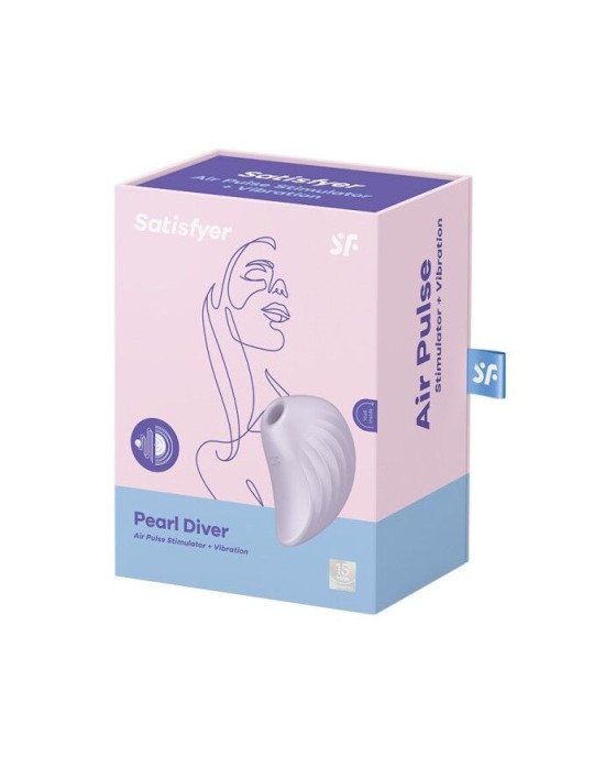 Вакуумний кліторальний стимулятор із вібрацією Satisfyer Pearl Diver Violet Вакуумний кліторальний стимулятор із вібрацією Satisfyer Pearl Diver Violet