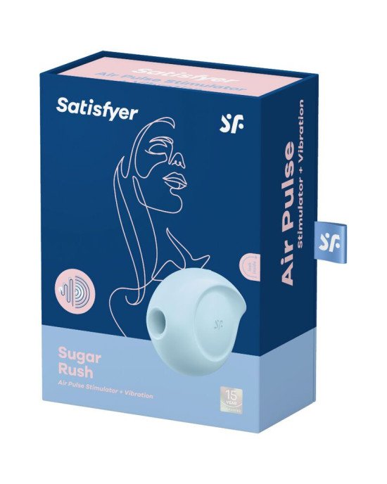Вакуумний кліторальний стимулятор із вібрацією Satisfyer Sugar Rush Blue Вакуумний кліторальний стимулятор із вібрацією Satisfyer Sugar Rush Blue