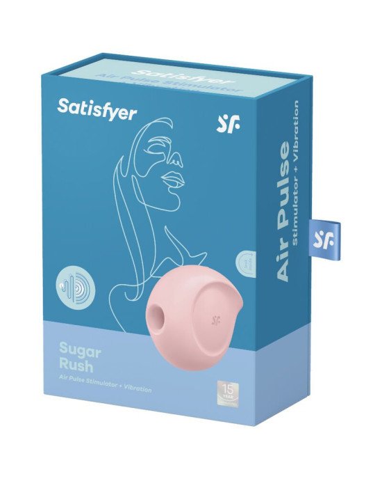 Вакуумний кліторальний стимулятор із вібрацією Satisfyer Sugar Rush Rose Вакуумний кліторальний стимулятор із вібрацією Satisfyer Sugar Rush Rose