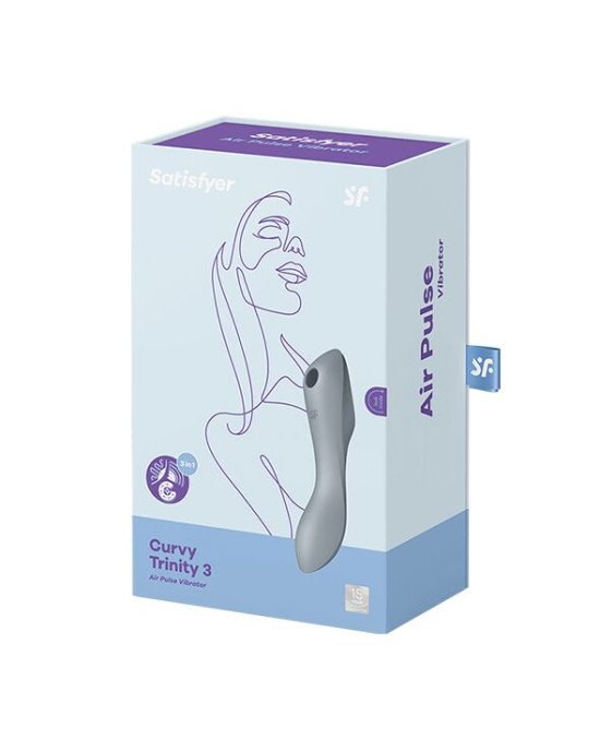 Вакуумний стимулятор з вібрацією Satisfyer Curvy Trinity 3 BlueGrey Вакуумний стимулятор з вібрацією Satisfyer Curvy Trinity 3 BlueGrey