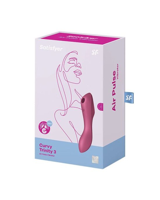 Вакуумний стимулятор із вібрацією Satisfyer Curvy Trinity 3 Red Вакуумний стимулятор із вібрацією Satisfyer Curvy Trinity 3 Red