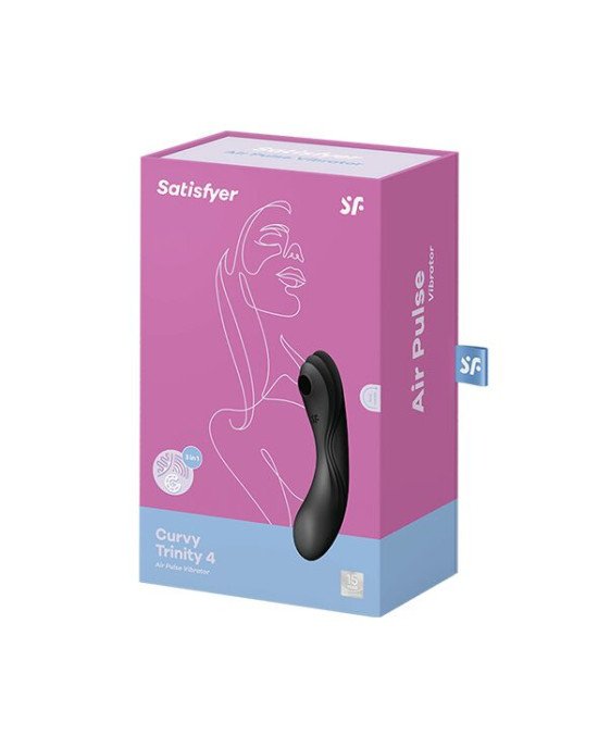 Вакуумний стимулятор з вібрацією Satisfyer Curvy Trinity 4 Black Вакуумний стимулятор з вібрацією Satisfyer Curvy Trinity 4 Black