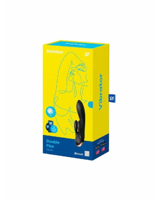 Смарт вібратор-кролик із подвійним відростком Satisfyer Double Flex Black