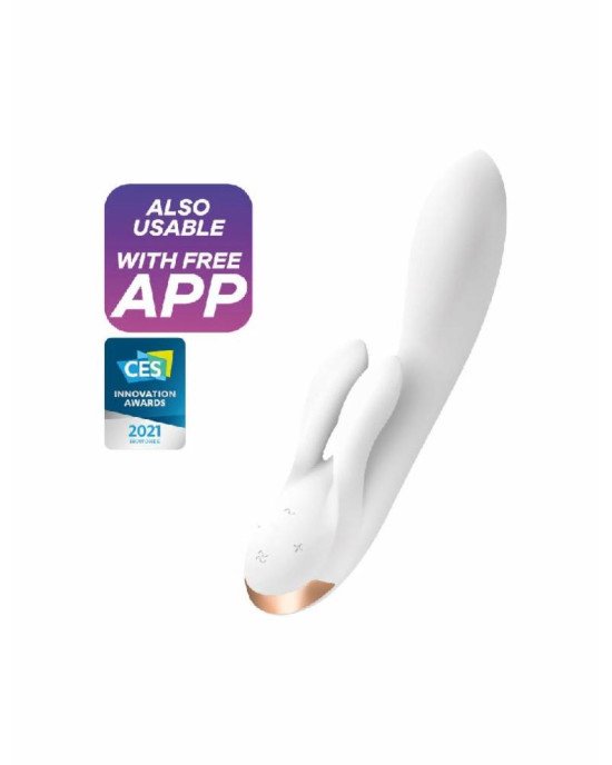 Смарт вібратор-кролик із подвійним відростком Satisfyer Double Flex White