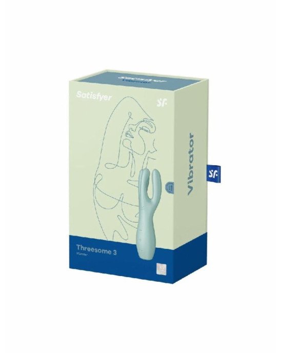 Кліторальний вібратор Satisfyer Threesome 3 Mint з трьома пальчиками Кліторальний вібратор Satisfyer Threesome 3 Mint з трьома пальчиками
