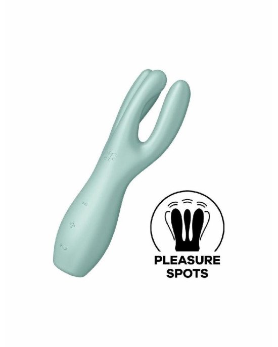 Кліторальний вібратор Satisfyer Threesome 3 Mint з трьома пальчиками Кліторальний вібратор Satisfyer Threesome 3 Mint з трьома пальчиками