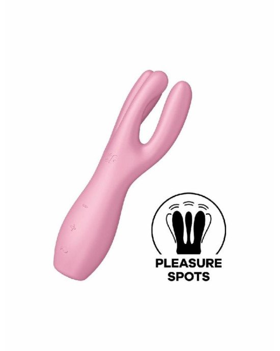 Кліторальний вібратор Satisfyer Threesome 3 Pink з трьома пальчиками Кліторальний вібратор Satisfyer Threesome 3 Pink з трьома пальчиками