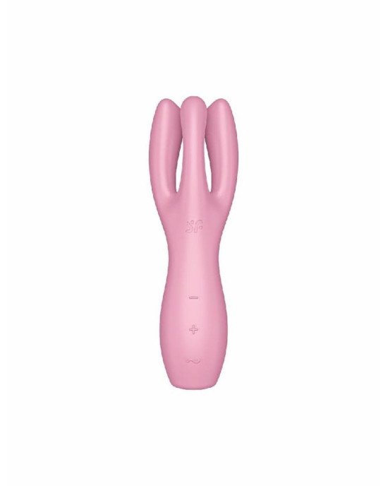 Кліторальний вібратор Satisfyer Threesome 3 Pink з трьома пальчиками Кліторальний вібратор Satisfyer Threesome 3 Pink з трьома пальчиками