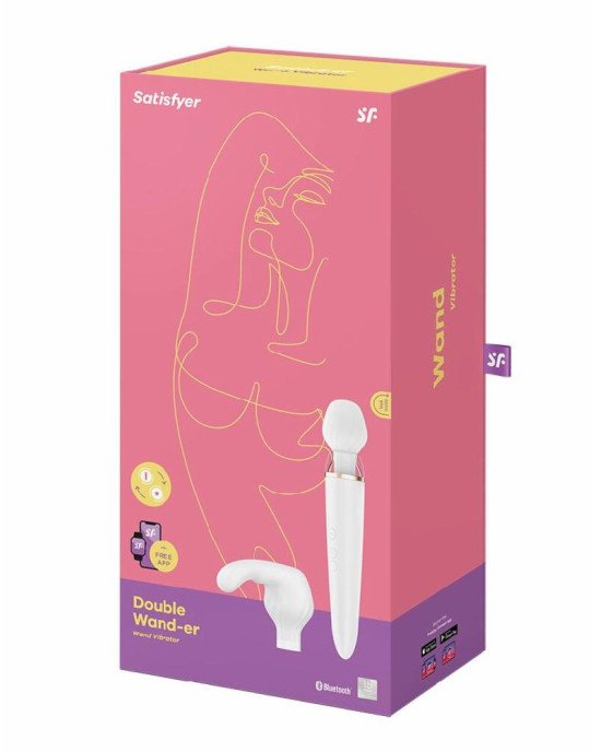 Смарт вібромасажер зі змінною головкою Satisfyer Double Wand-er Смарт вібромасажер зі змінною головкою Satisfyer Double Wand-er