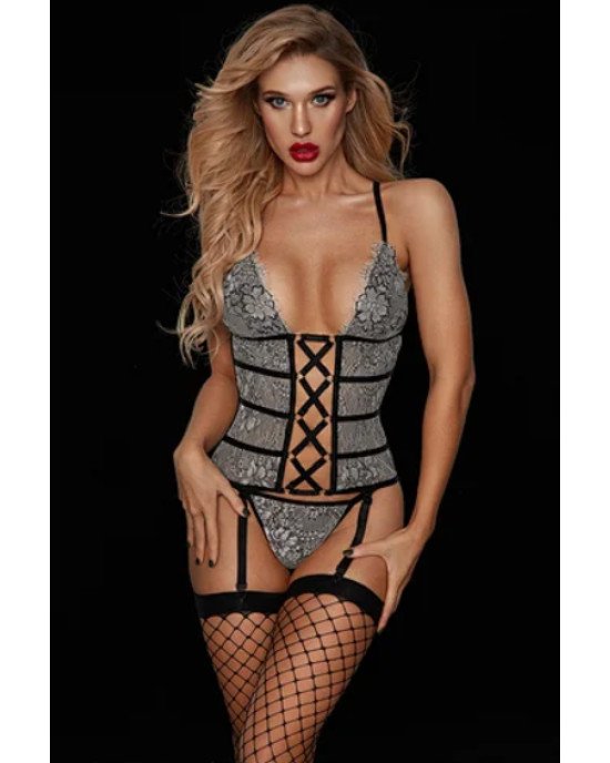 Еротичний корсет з пажами Megan S/M Еротичний корсет з пажами Megan S/M