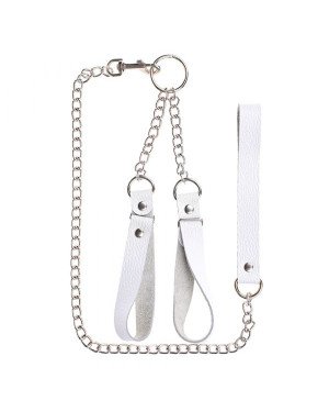 Наручники з повідцем Gentle Hold, White