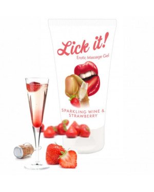 Оральне мастило Lick It! Sparkling Wine and Strawberry 50 мл (веганська) Оральне мастило Lick It! Sparkling Wine and Strawberry 50 мл (веганська)