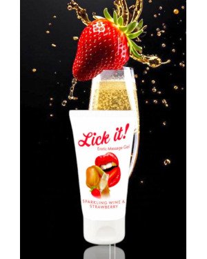Оральне мастило Lick It! Sparkling Wine and Strawberry 50 мл (веганська)