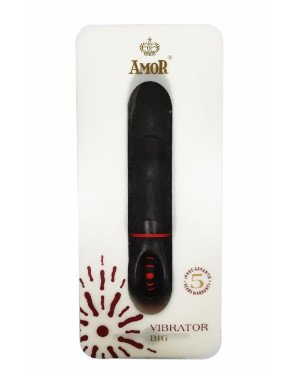 Вібратор з оригінальним дизайном та ребристою поверхнею AMOR BIG VIBRATOR ANGELUS Black (Додаток НЕ Функціонує!)
