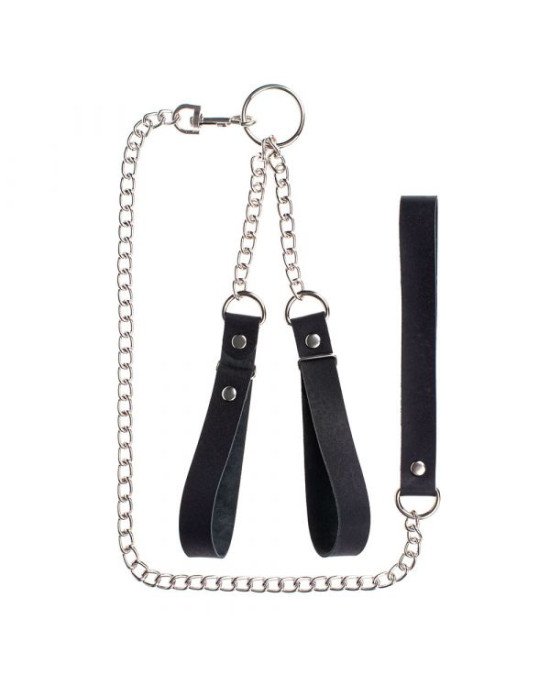 Наручники з повідцем Gentle Hold, Smooth Black
