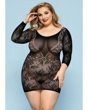 Еротична сукня сітка бодістокінг з рукавами XL/XXL