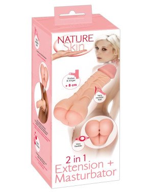 Мастурбатор-насадка 2 IN 1 Nature Skin Extension + Masturbator (Анал)
