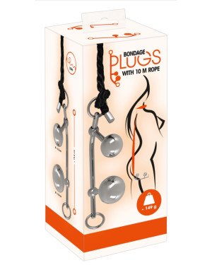 Комплект подвійного проникнення Bondage Plugs with 10 m Rope